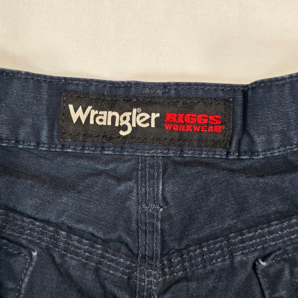 Wrangler Riggs Workwear Mens Navy Blue Ripstop Cargo Pants 35x32 103W060NY - Picture 4 of 16